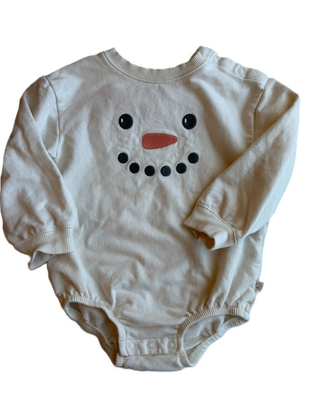 SOFT Snowman Sweatshirt Long Sleeve Bodysuit 24M